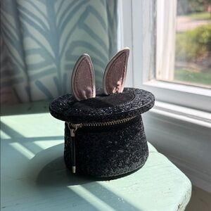 Kate Spade Black Glitter Bunny Ear Accessory